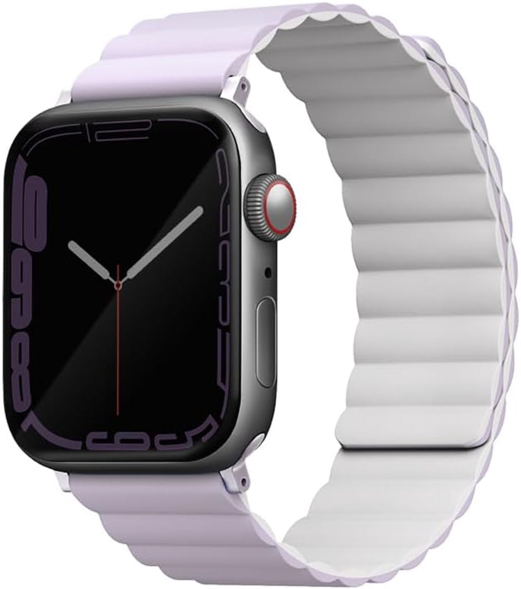 Omkeerbare Siliconen Horlogeband 38/40/41mm Duo-Kleur Paars Wit