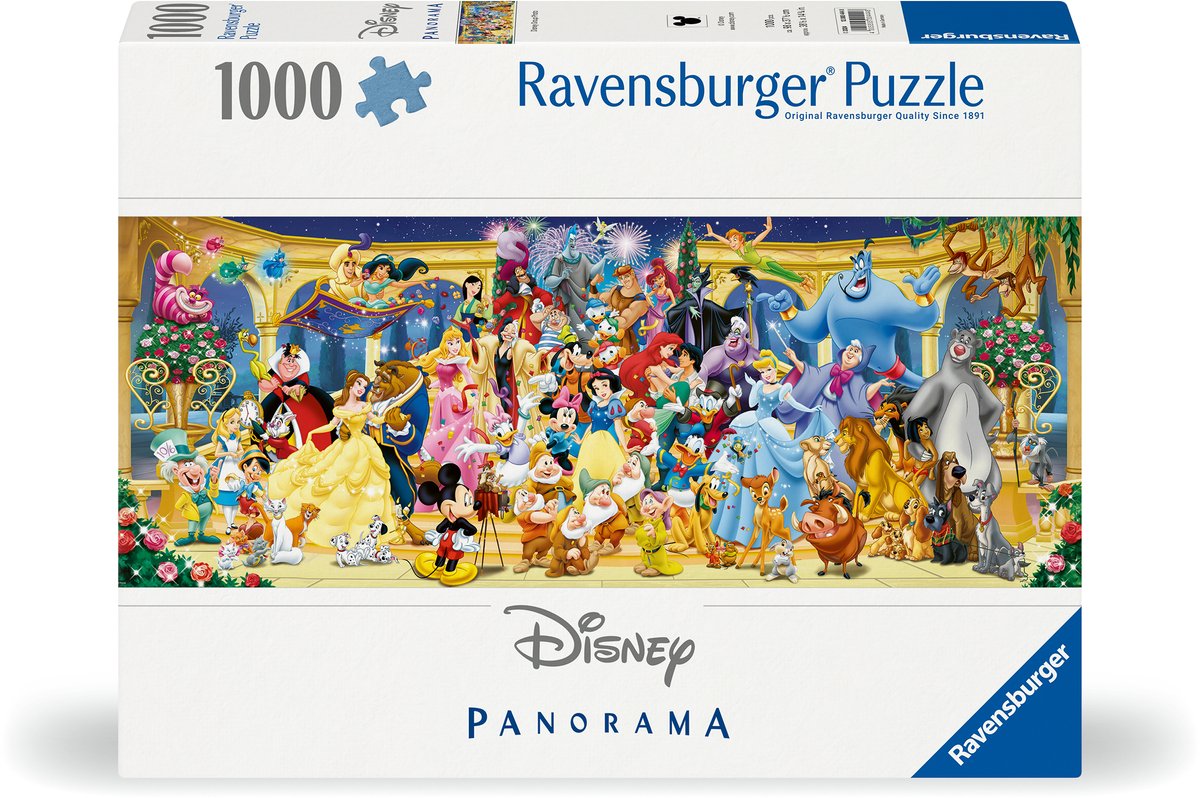 Ravensburger puzzel Disney groepsfoto - 1000 stukjes panorama. — afbeelding 3