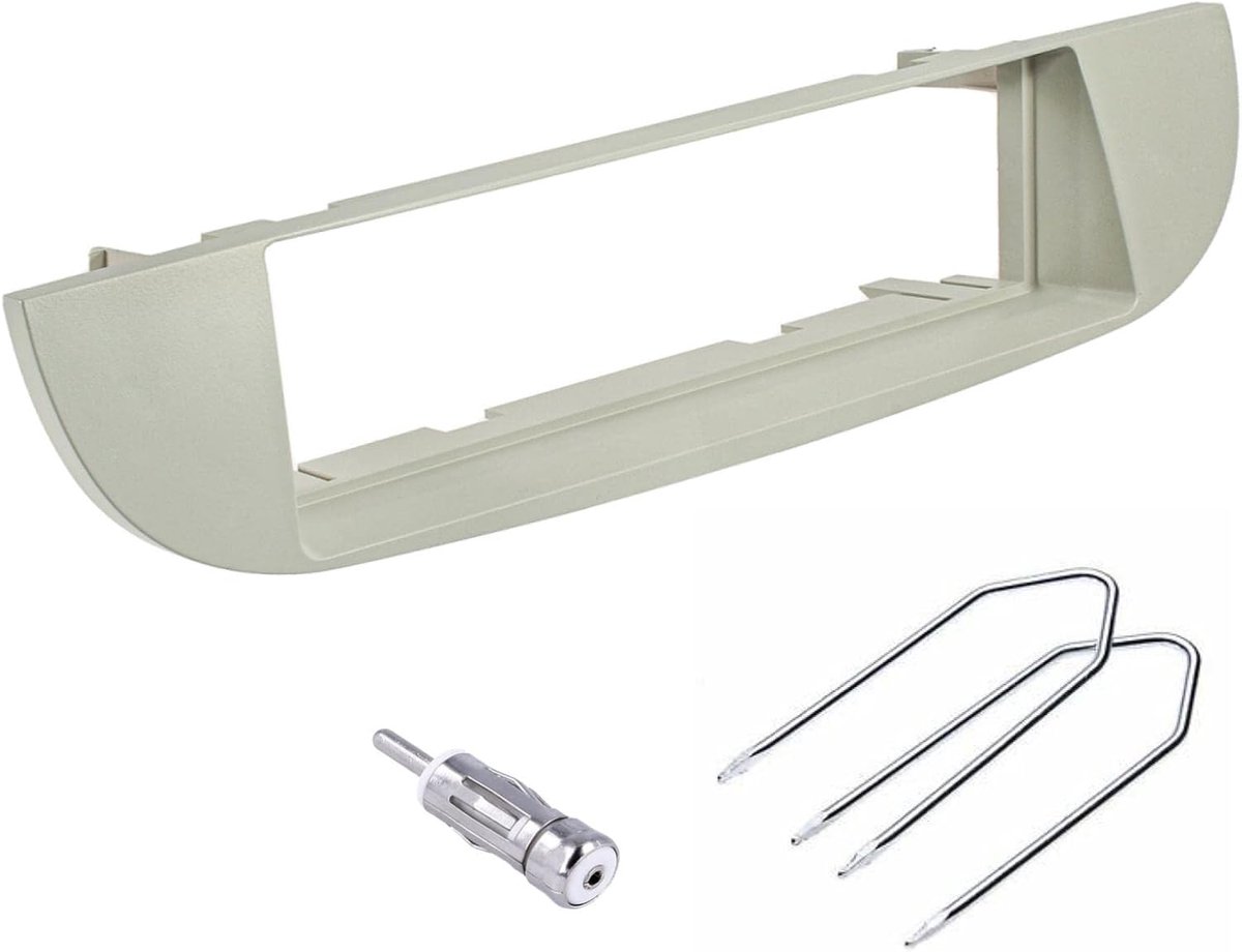 Autoradio Paneel Frame - Montage Kit - Auto Installatie - Compleet Inclusief Adapters - 1 DIN Formaat - Beige