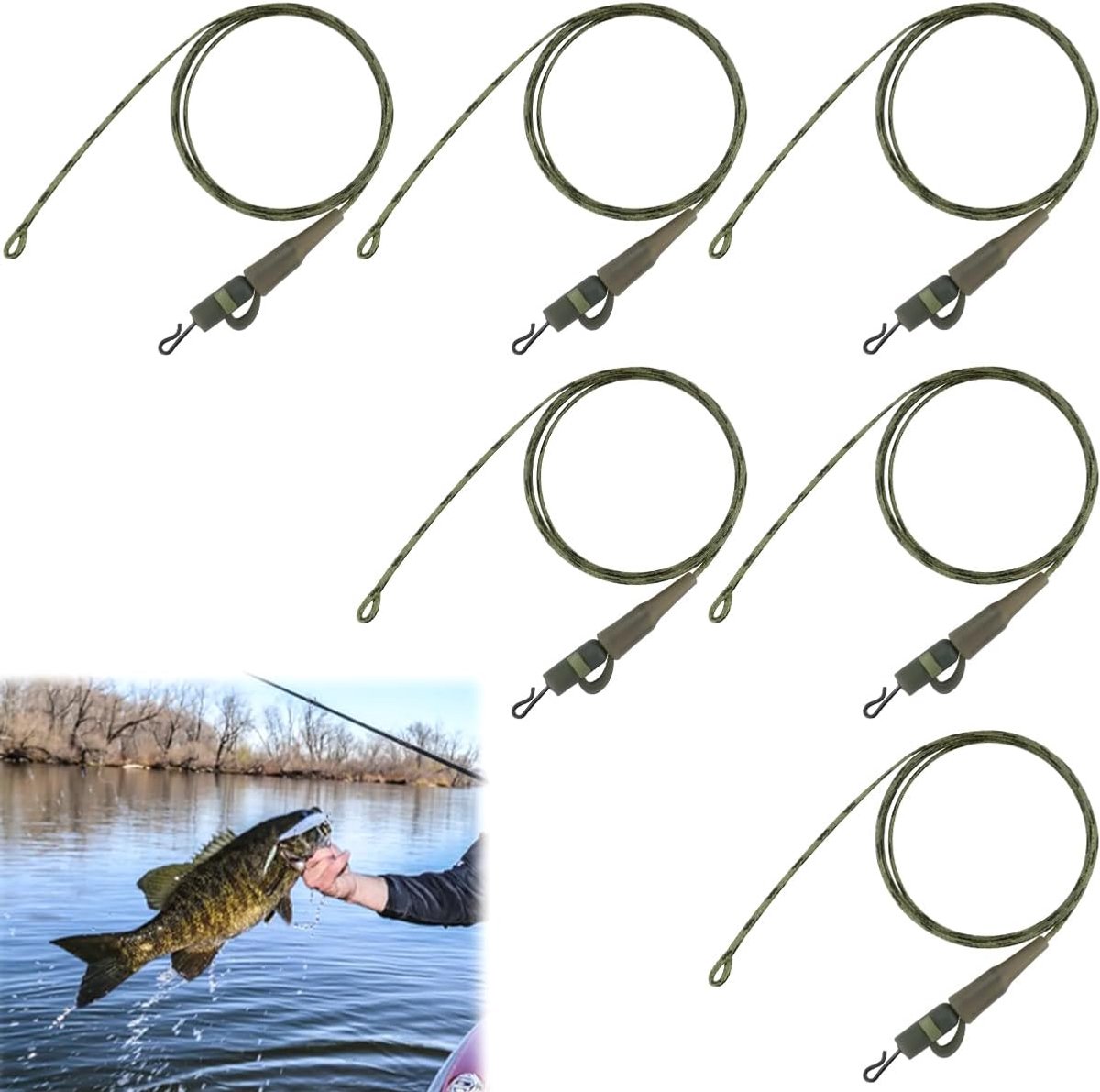 6x Karperloodclips Set - Veilig Systeem voor Hair Rigs Karpervissen