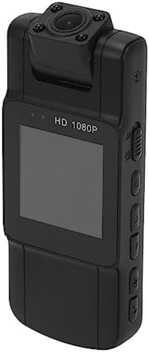 White-Label® Bodycam - Action Cam - Spycam - Bewegingsdetectie - 180º Draaibare Lens - Bodycam Politie - Full HD - Zwart