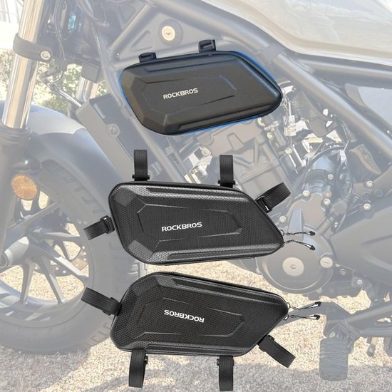 Waterdichte Driehoekige Motortas Kunstleer - Zijtas voor Motorfiets Frameopslag