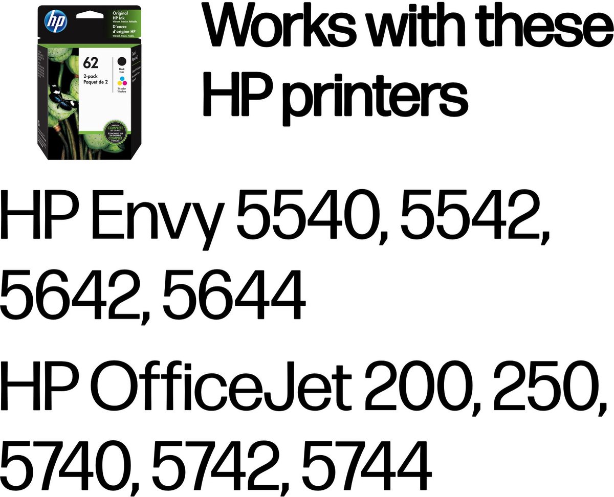 HP 62 - Inktcartridge - Origineel - Standaard capaciteit - Kleur en Zwart
