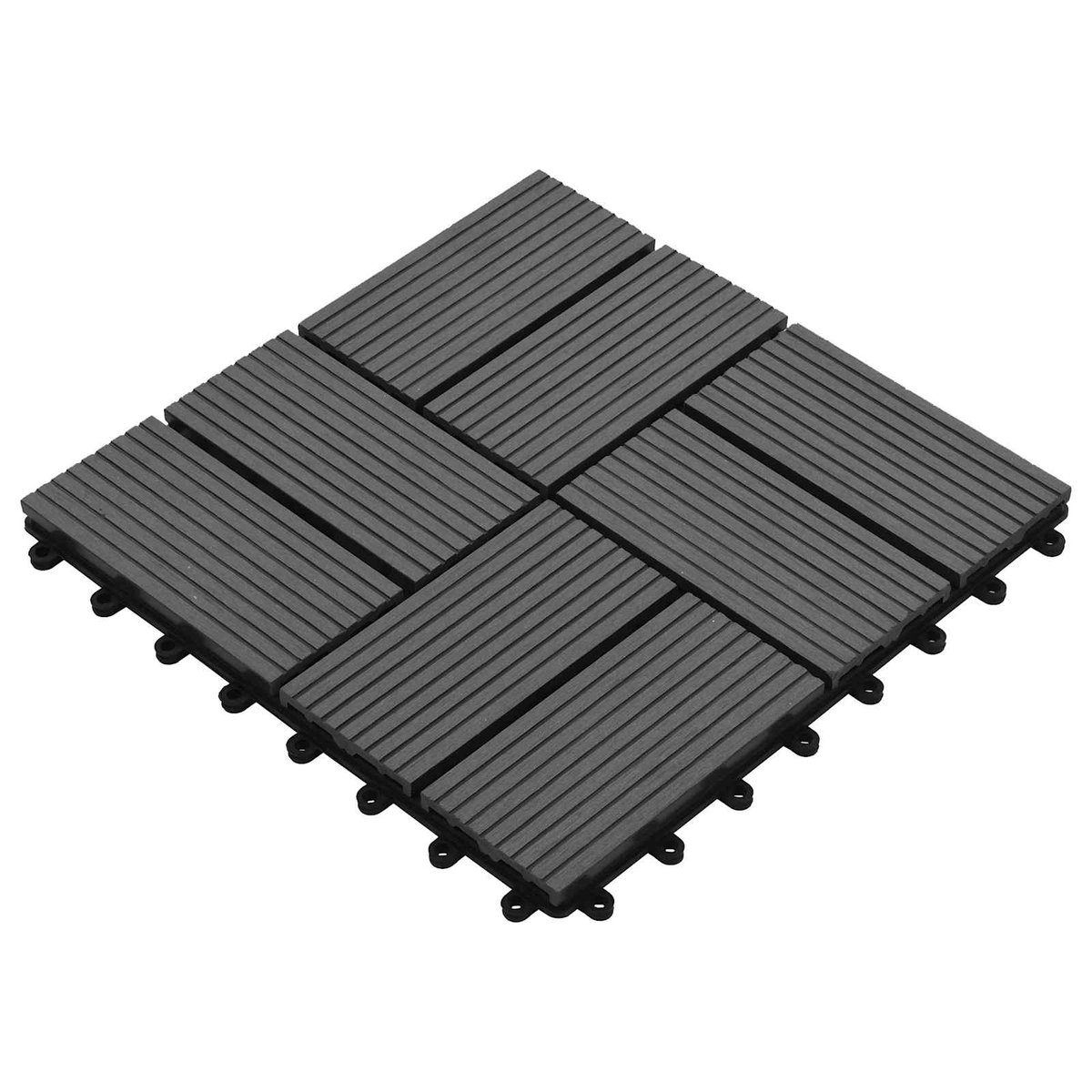 vidaXL - Terras - Tegel - 11 - pcs - Grijs - 30 - x - 30 - cm - WPC