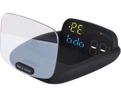 Autocomputer Monitor - Head Up Display - Veilig Rijden - Dubbel OBD GPS Systeem - 7 Inch Scherm - Zwart