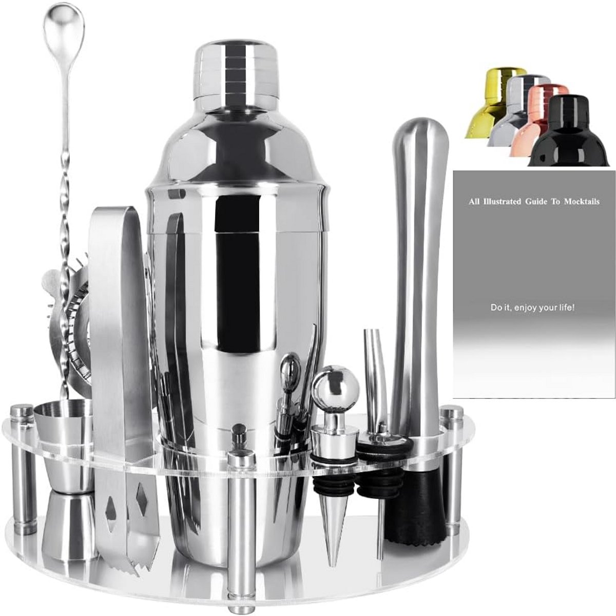 Complete Cocktail Shaker Set met Standaard voor Drankjes Maken