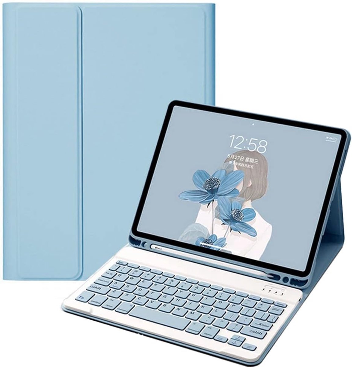 Beschermhoes met Afneembaar AZERTY Toetsenbord voor iPad Mini 6 (8,3 inch 2021)