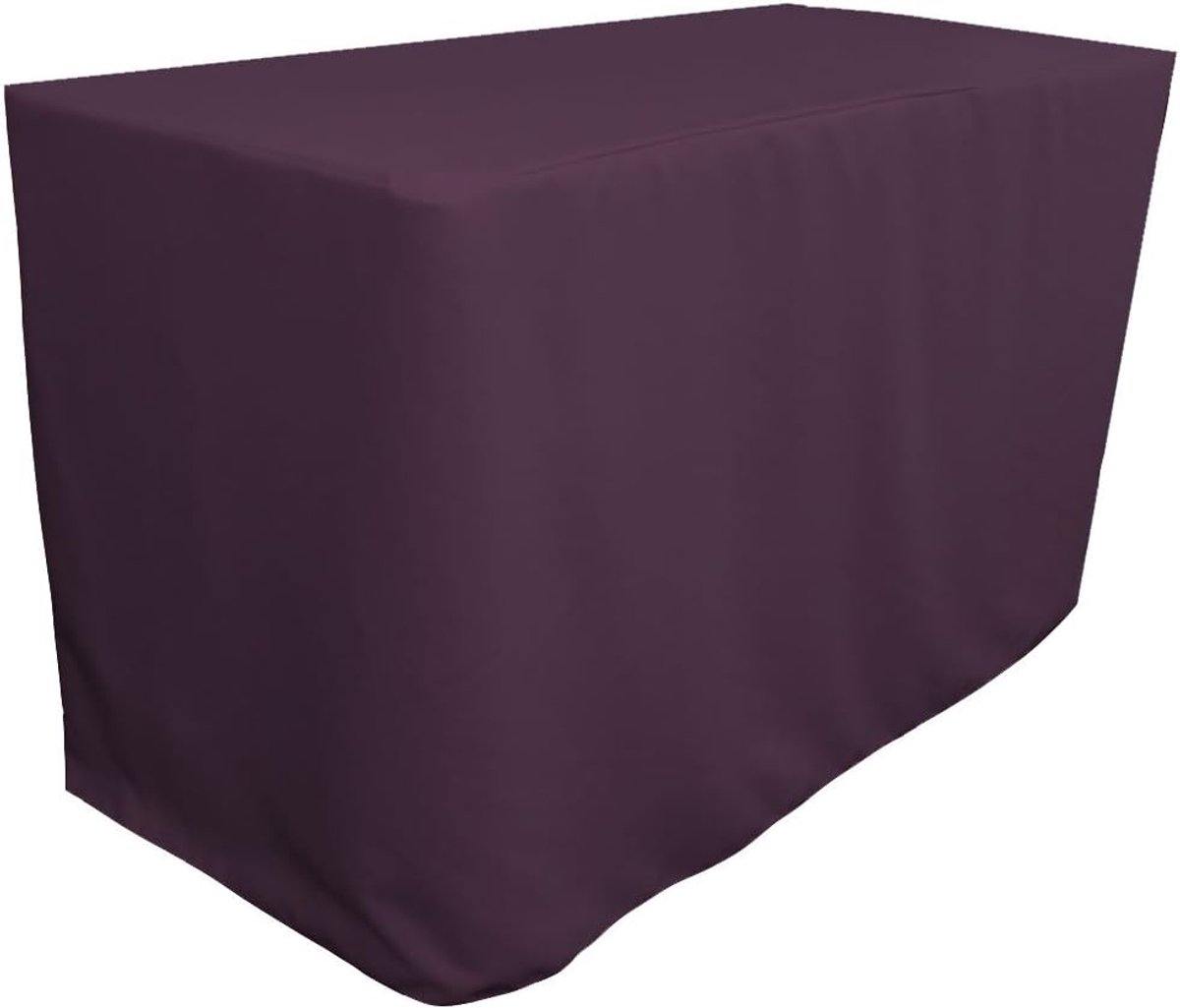 Zwart Polyester Popeline Tafelkleed Elastisch voor Opvouwtafel Rechthoekig 122x61 cm