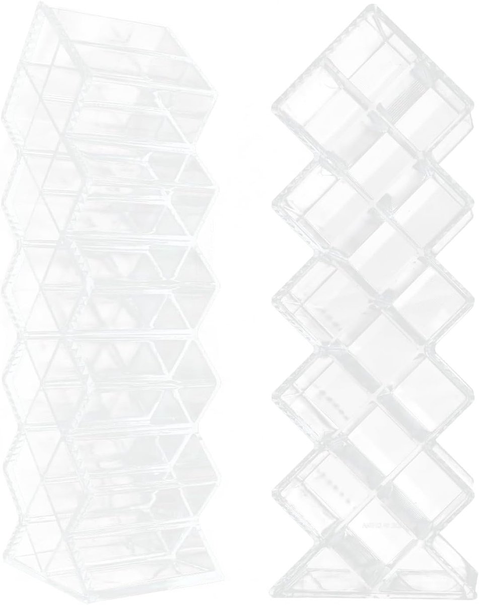 Set van 2 Doorzichtige Lippenstift Organizers - 32 Vakken Make-up Opbergsysteem