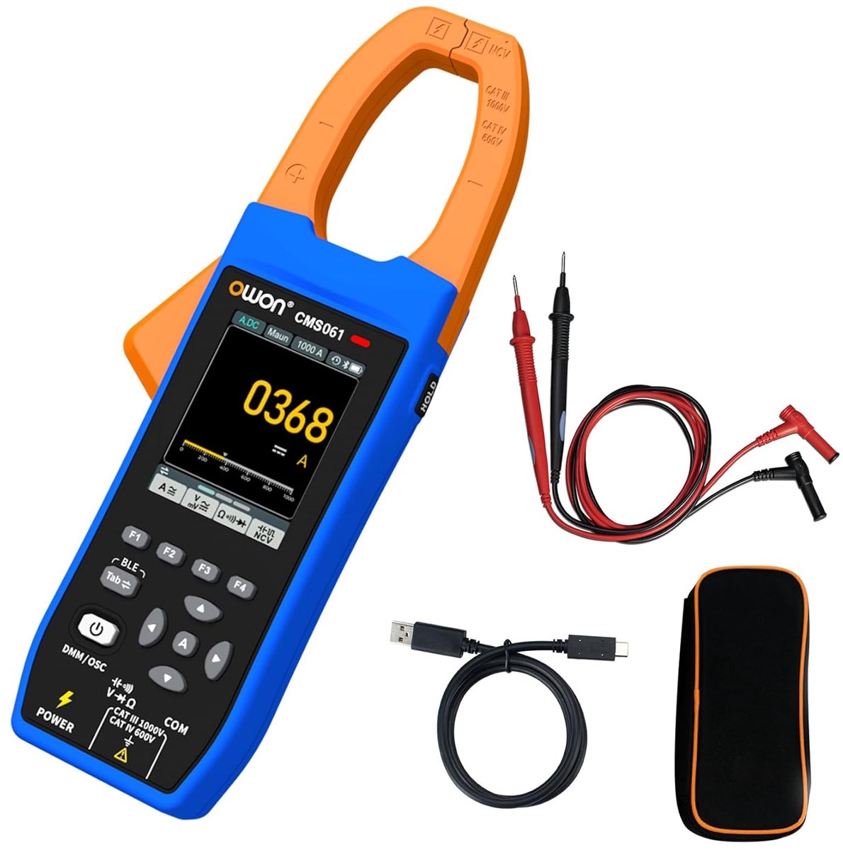 Draadloze Stroomtangmeter True RMS met Oscilloscope en Datarecorder