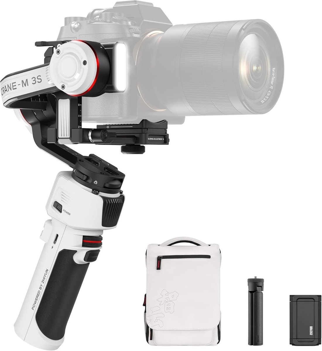 3-Assige Gimbal Stabilisator Combo met Ingebouwde LED-verlichting voor Compacte Camera's en Actiecamera's