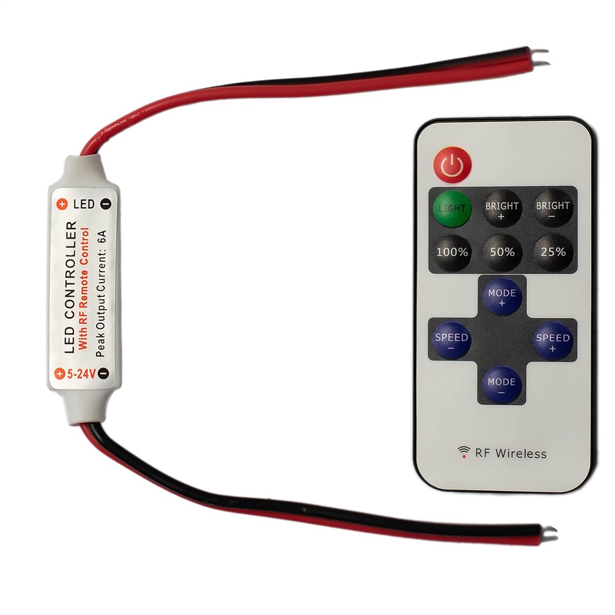LED Strip Dimmer - Draadloze Controller - Verlichting Instellen - Compact RF Design - 40x12x5mm