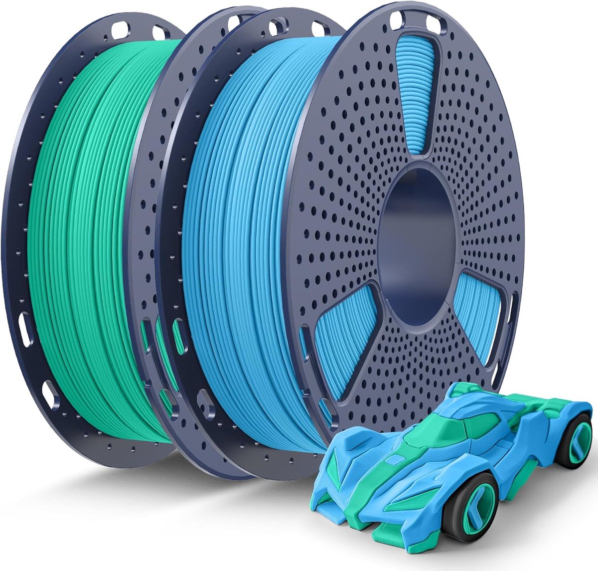 3D Printer Filament PETG 1,75 mm Set van 2 (1 kg Totaal) - Hoge Snelheid Printen, Blauw en Groen