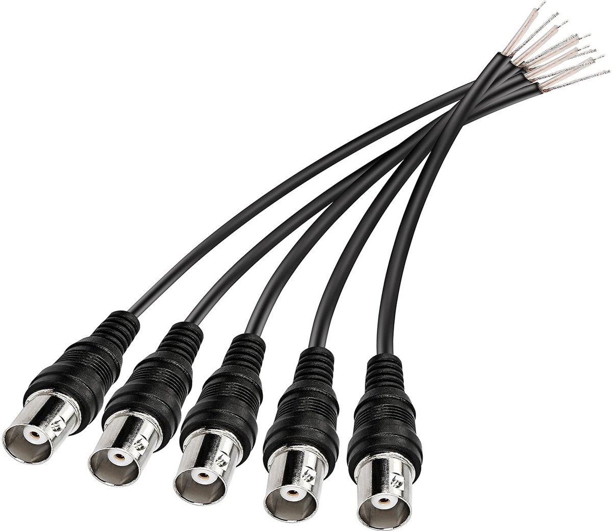 5x BNC Vrouwelijke naar Open Einde Kabel - CCTV Video Connector Staartkabel