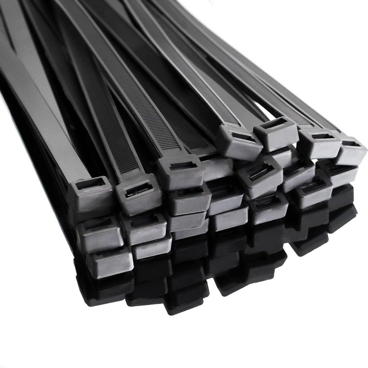 Set van 250 Extra Lange Zwarte Kabelbinders 600mm - 90kg Treksterkte, UV-bestendig
