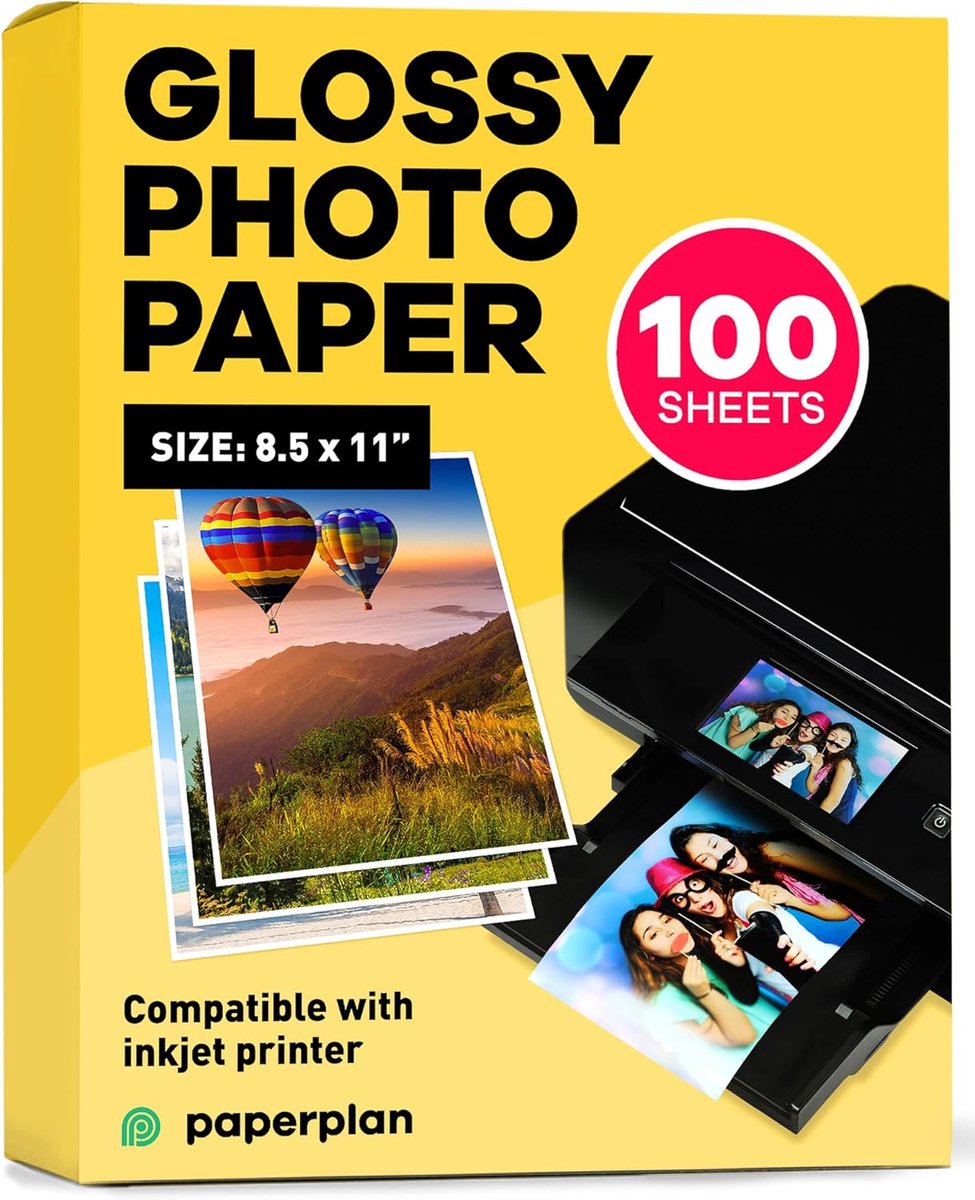 Glanzend Fotopapier 8,5 x 11 Inch voor Inkjetprinters - 100 Vellen
