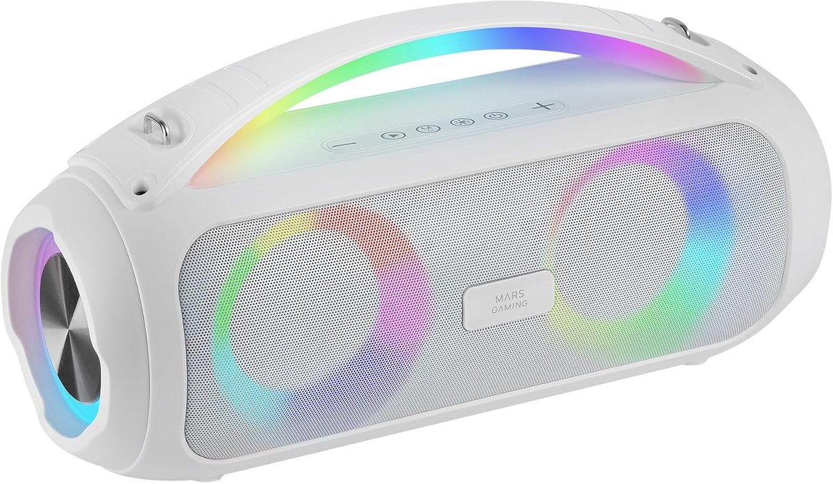 Draagbare Bluetooth Speaker - Muziek Box - Feest Geluid - 50W RMS Vermogen - 37.5 x 18.5 cm - Wit