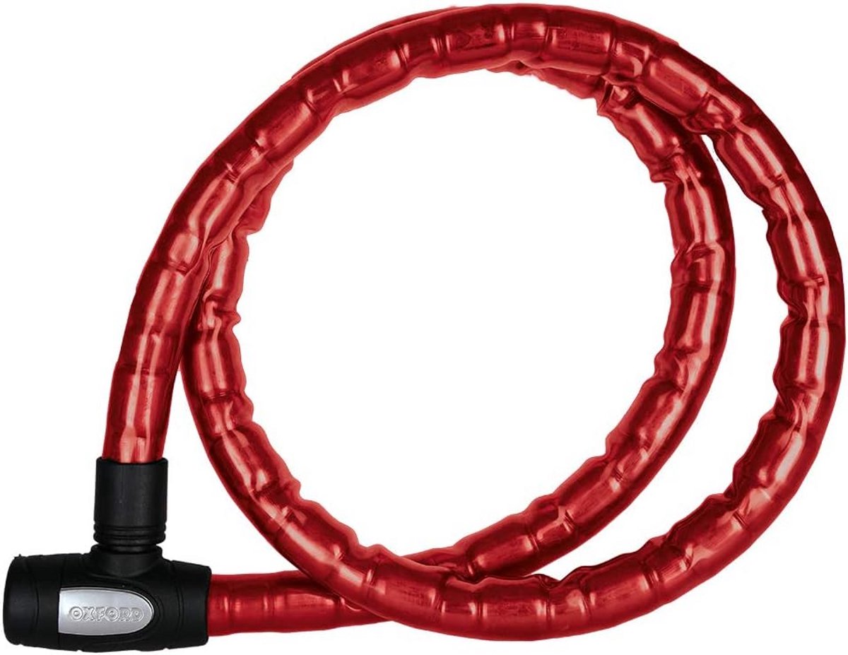 Gepantserde Kabelslot - Fietsbeveiliging - Veilig Fietsen - Stalen Rollen Bescherming - 1.5 x 25 mm - Rood
