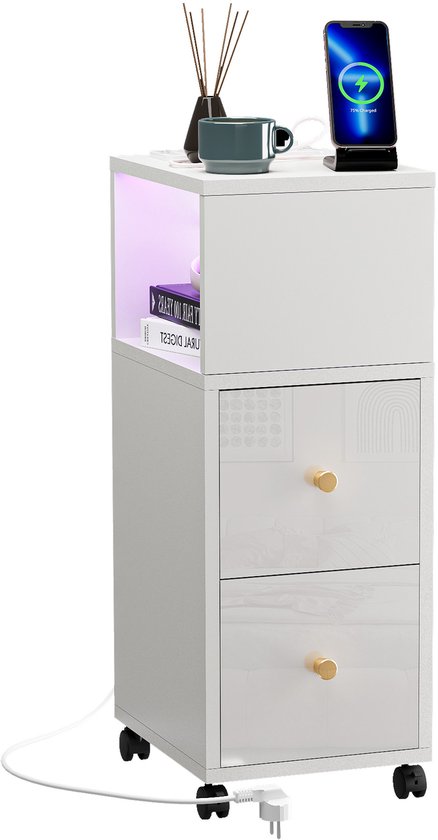 Woondecoratie Salontafels Bijzettafel op wielen Draaibaar nachtkastje Keuken Roltafel Winkelwagen Trolley Boekenplank Opbergplank voor slaapkamer