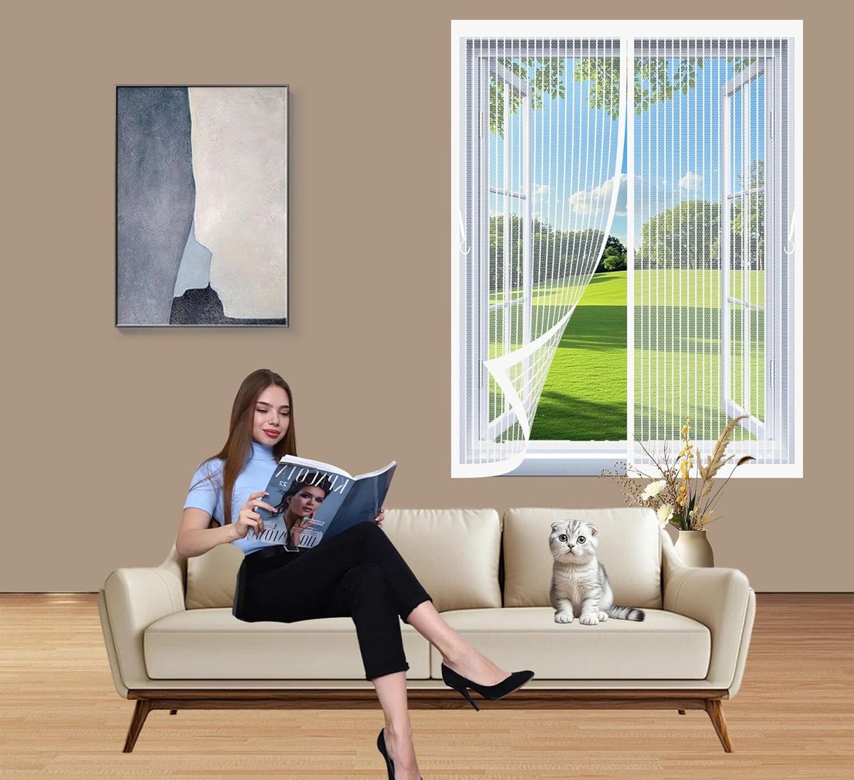 Groot Magnetisch Hor voor Openslaande Deuren - 168x206 cm - Zonder Boren Installeren