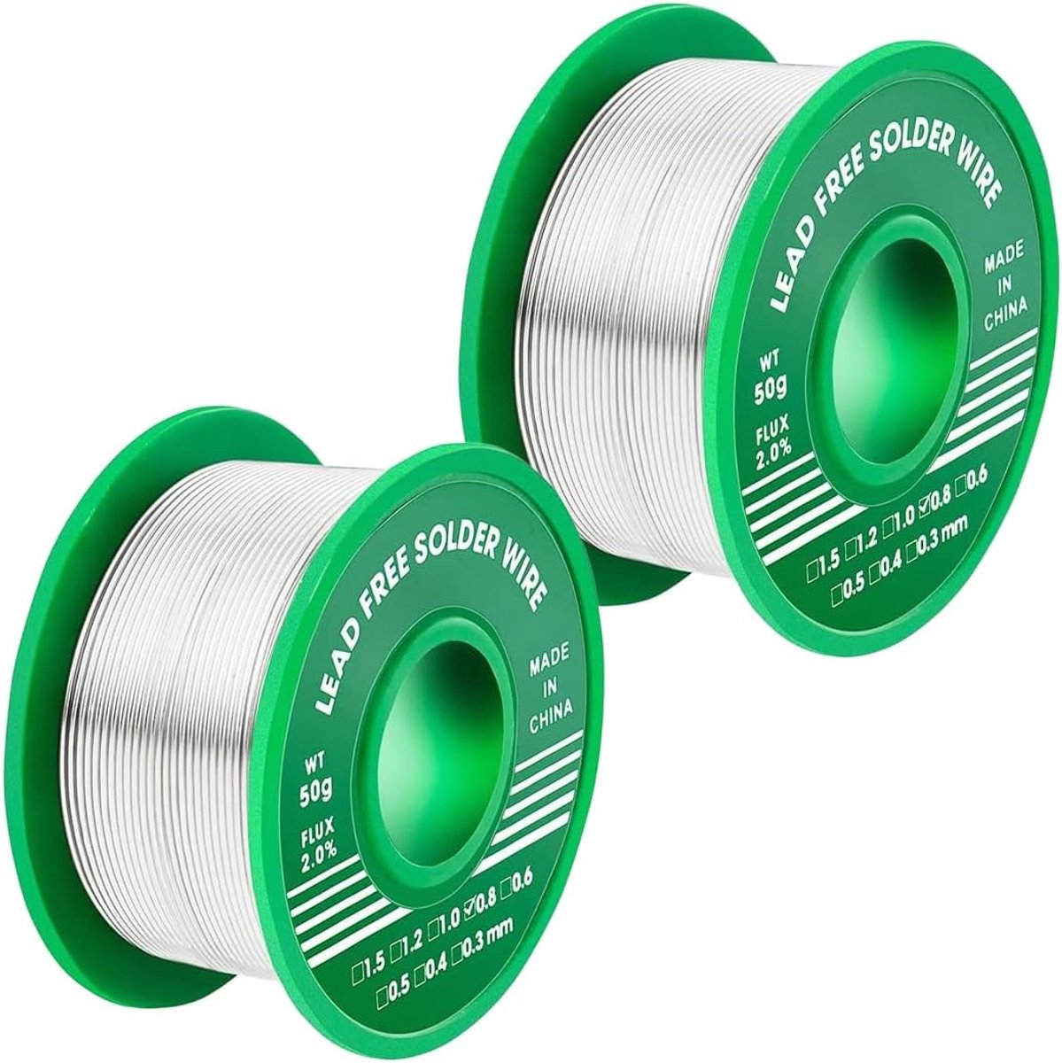 Loodvrije Soldeerdraad met Colofoniumkern - 2x 50g - 0.8mm - Elektronisch Solderen