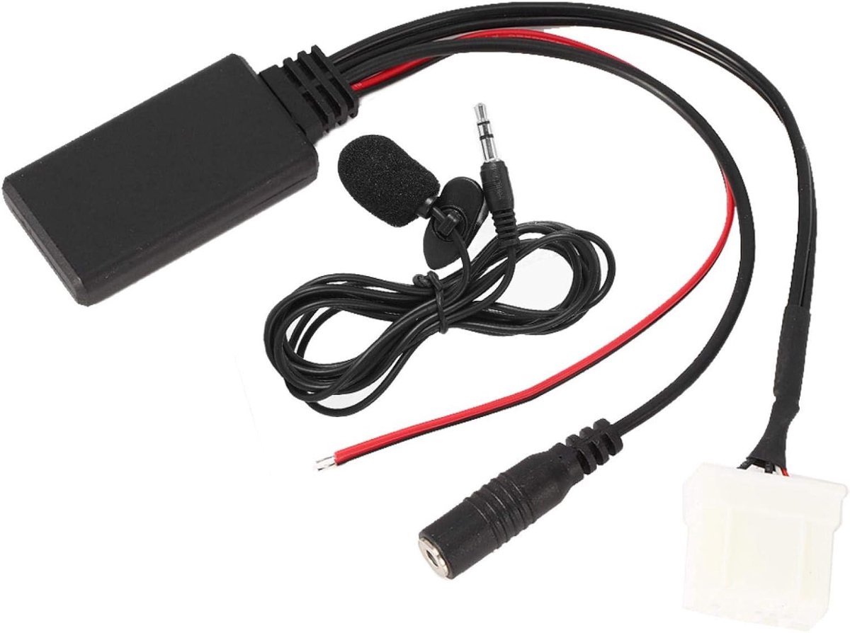 Bluetooth Adapter - Auto Muziek Ontvanger - Draadloze Muziek Streamen - Met Microfoon - 151cm Kabel - Zwart