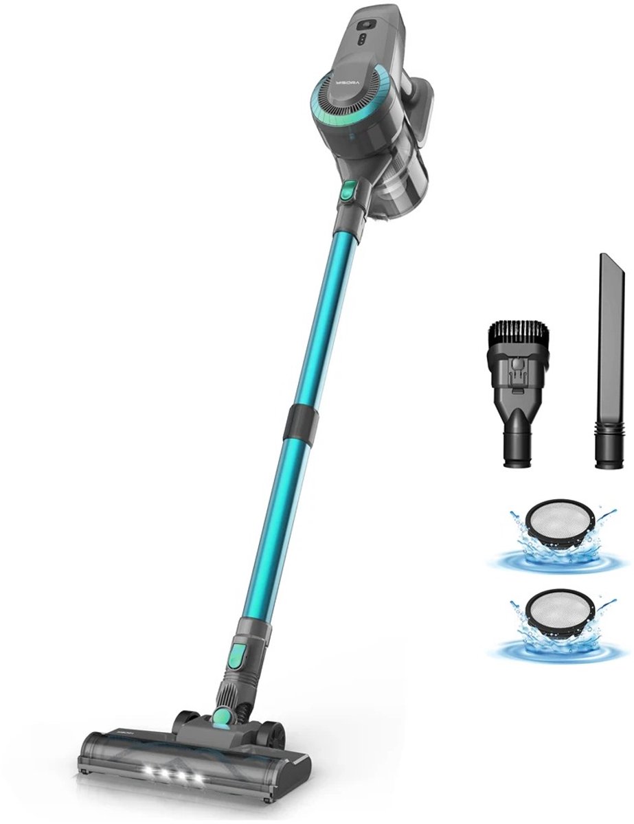 Hennova Stofzuiger - Stofzuiger zonder zak - Vacuum cleaner - Draadloze stofzuiger - Lichtgewicht - 20 Kpa - Met opzetstukken - HEPA filter - Groen