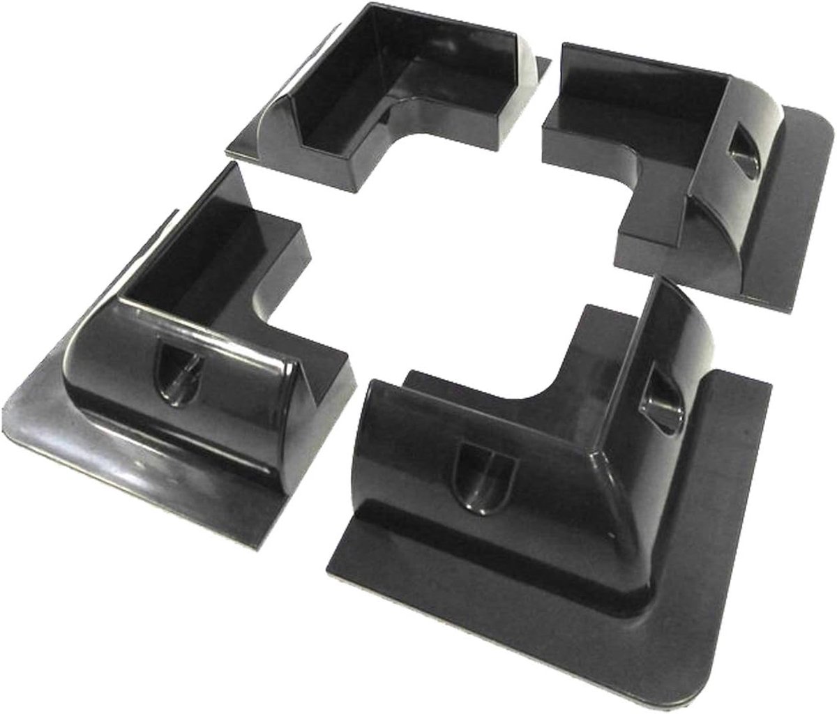 Set van 4 ABS Montagehoeken voor Zonnepanelen Zwart - Ideaal voor Camper, Caravan en Boot
