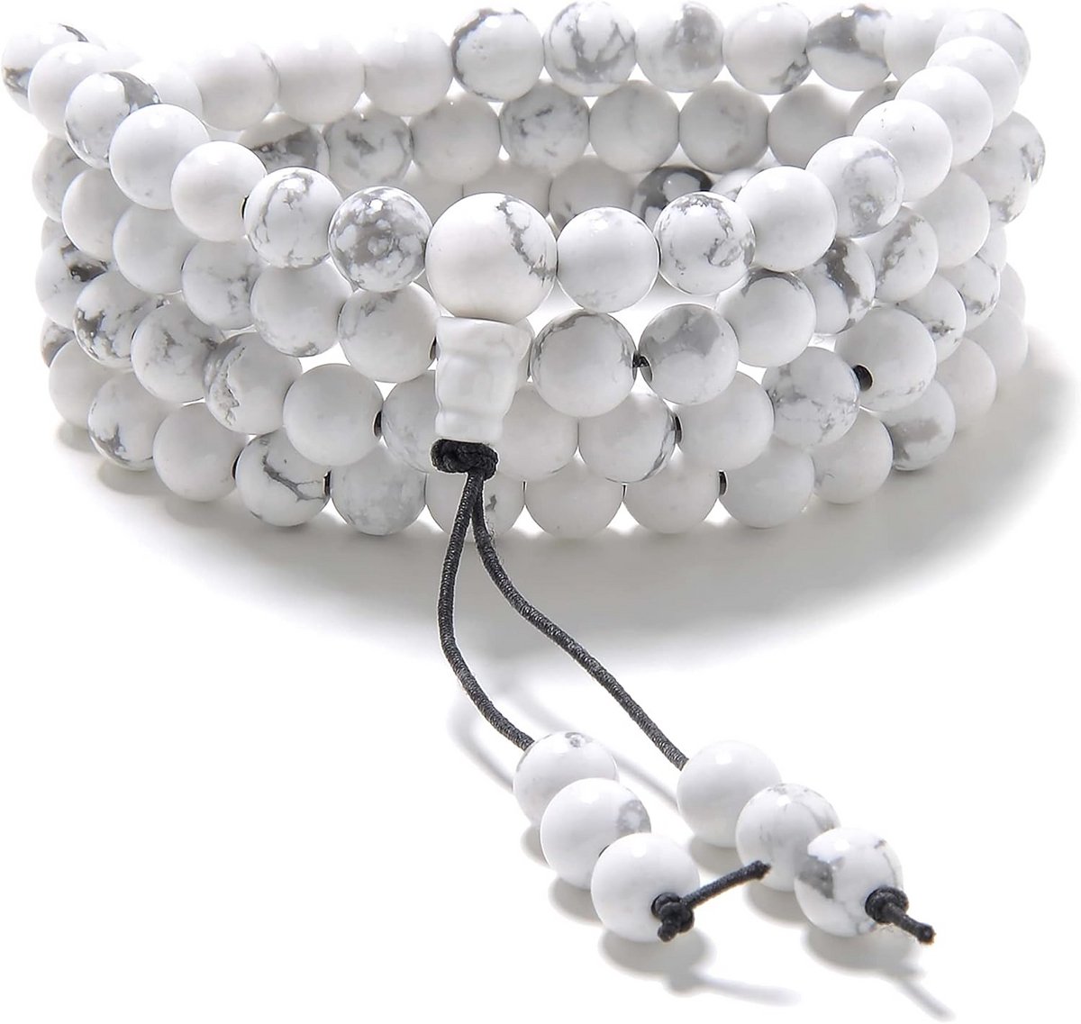 Elastische Mala Armband met 108 Helende Yoga Gebedskralen