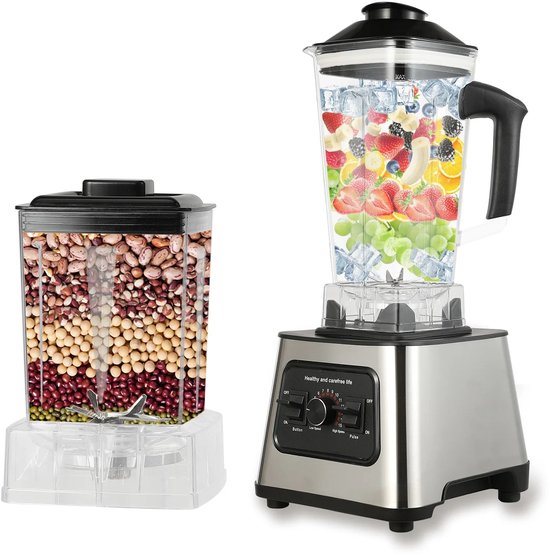 Allero Blender - Blender Smoothie - Blenders - 6000W - 2-in-1 - 2,5 Liter - 4 RVS Messen - 9 Snelheden - Ook Bevroren - 220V van Merkloos — afbeelding 2