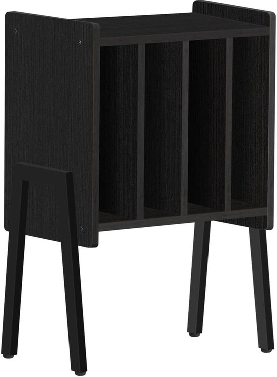 SNJY® Platenspeler Meubel - Platenspeler Kast - LP Houder - Platenhouder - 30D x 40B x 66H cm - Zwart — afbeelding 3