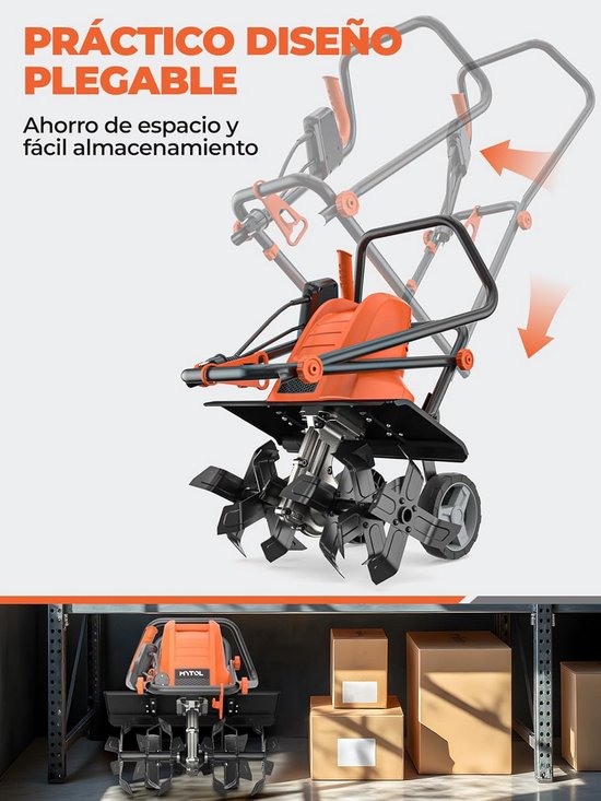 Lichte tuinfrees 1500 W met inklapbare handgreep en oververhittingsbeveiliging - 45 cm werkbreedte, 22 cm diepte van Merkloos	 — afbeelding 3