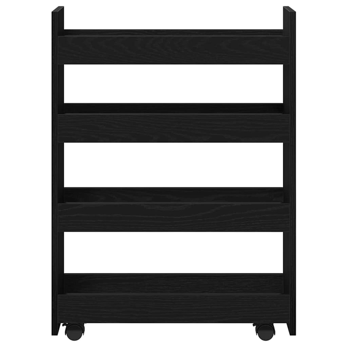 vidaXL - Smalle - Opslag - Trolley - Zwart - Eiken - 60 - x - 20 - x - 82 - cm - Bewerkt - hout
