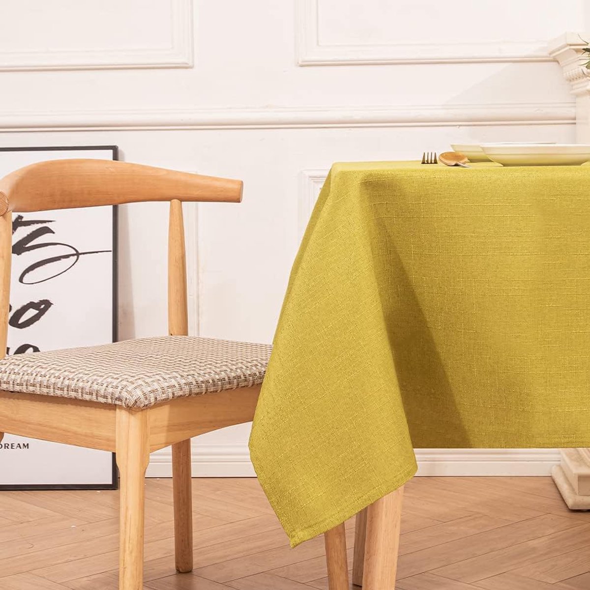 Waterafstotend Tafelkleed van Polyester 140x140cm - Fel Groen voor Eettafel