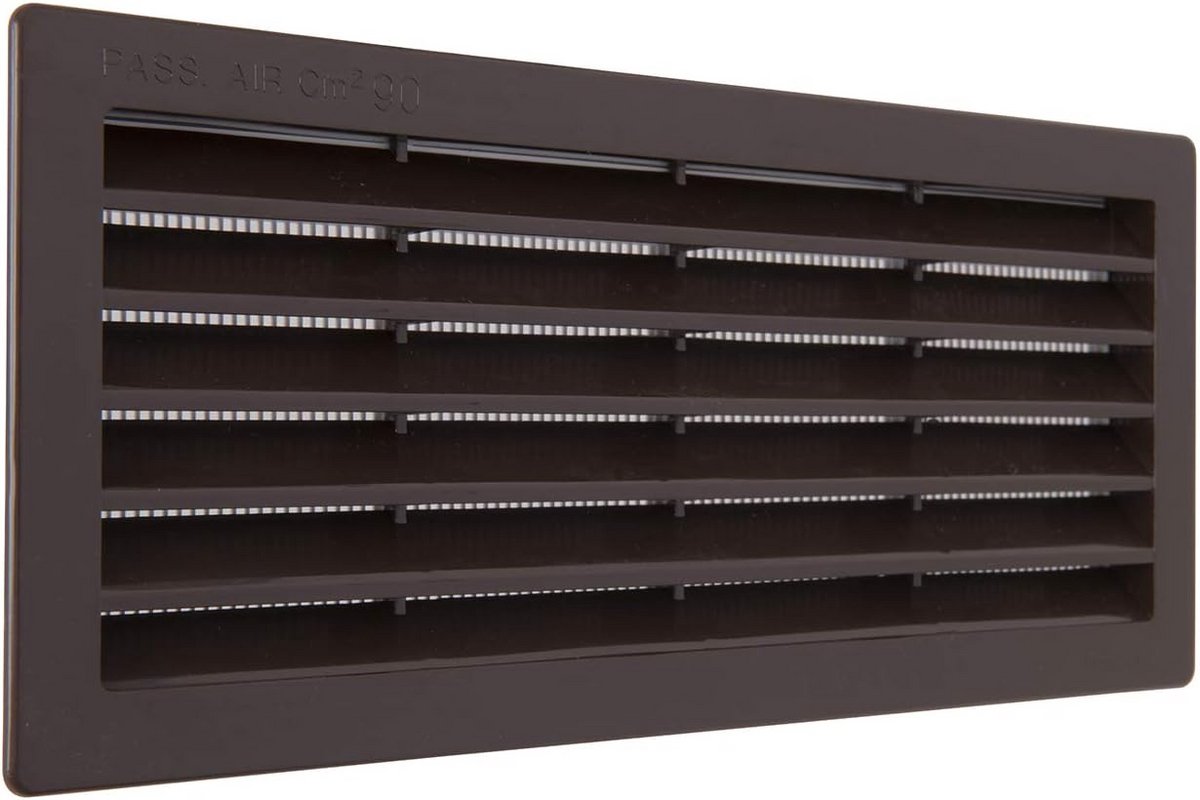 Rechthoekig Ventilatierooster voor Inbouw met Insectennet - 254 x 108 mm