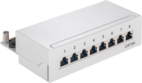 CAT 6a mini/desktop patchpaneel, 8-poorts (1 U) van Merkloos — afbeelding 2
