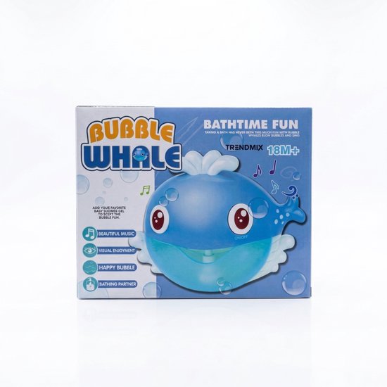 Trendmix Bubble Whale Bad Speelgoed - Muzikale Walvis met Zeepbellen en 12 Liedjes - Bubbels Bad Speeltje Baby & Peuter - Blauw van Merkloos — afbeelding 5