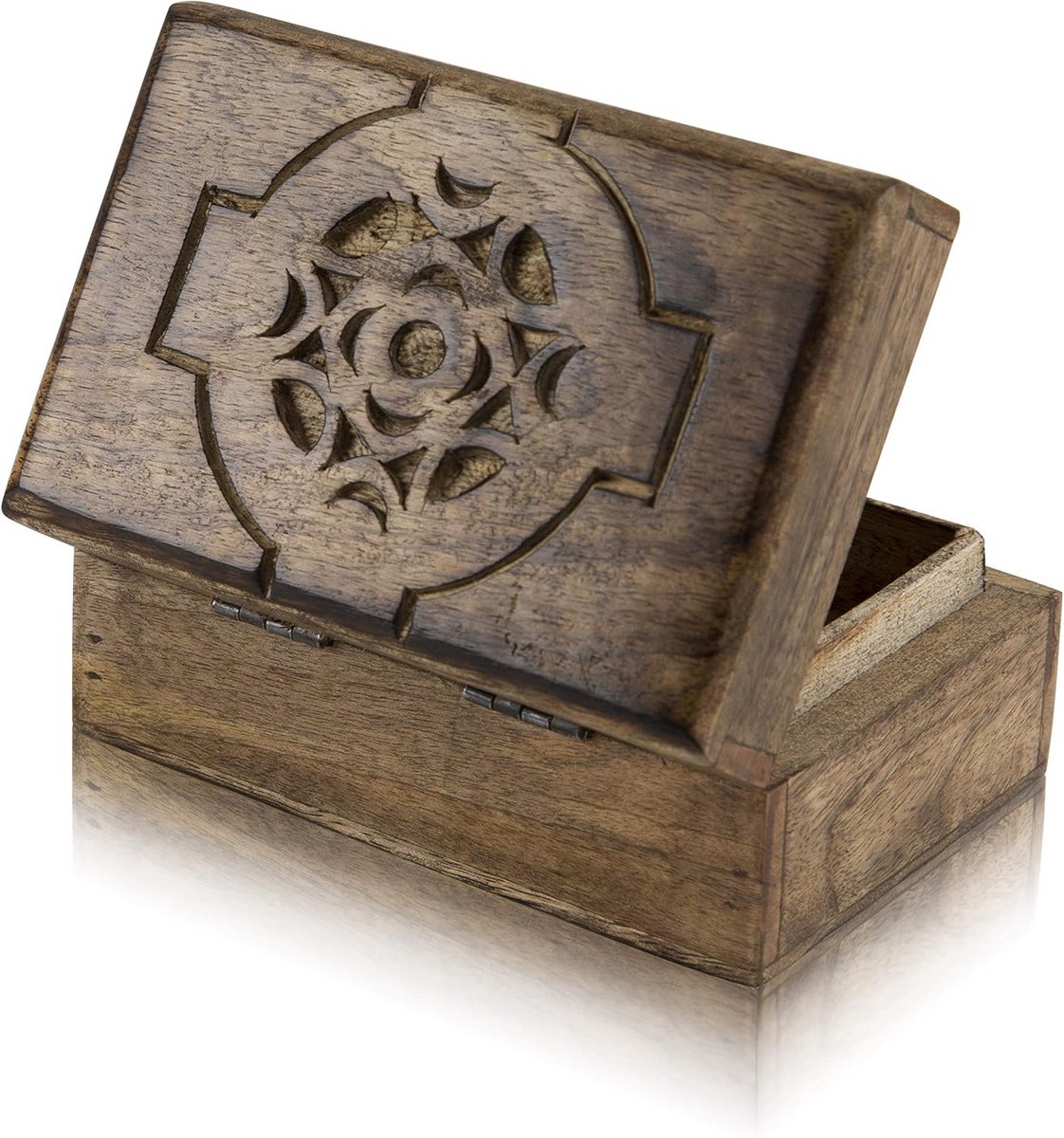 Handgemaakt Decoratief Houten Sieradenkistje - Sieradenorganizer, Sleutel- en Horlogedoos, Multifunctionele Woondecoratie 15,2 x 10,5 cm