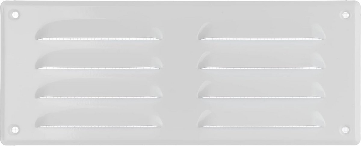 Metalen ventilatierooster 260 x 105 mm met insectenbescherming - Ventilatieoplossing voor binnen en buiten