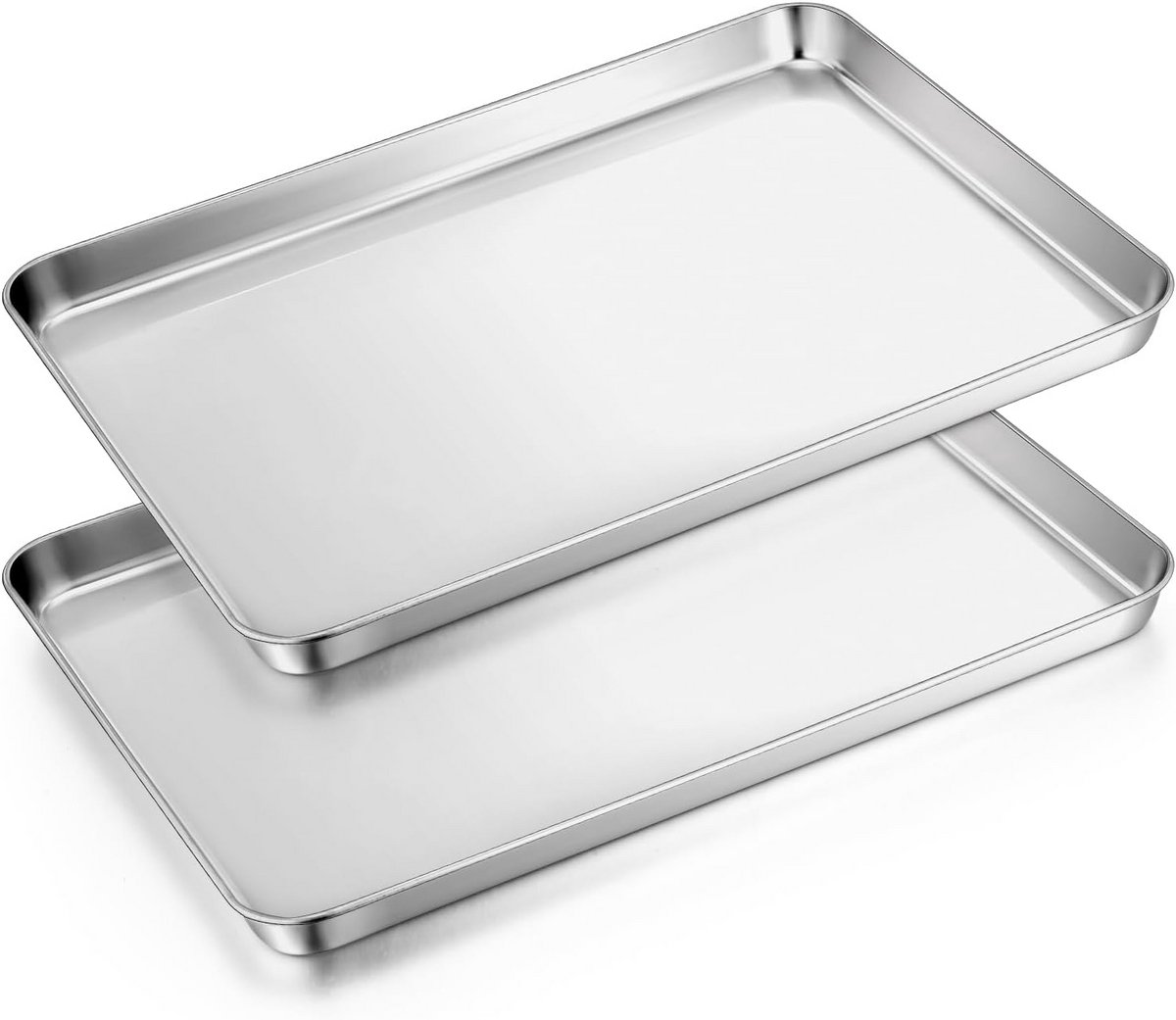 Roestvrijstalen Bakplaat Set - 2-delig, 31,6 x 24,6 x 2,5 cm - Duurzaam en Gezond Bakken
