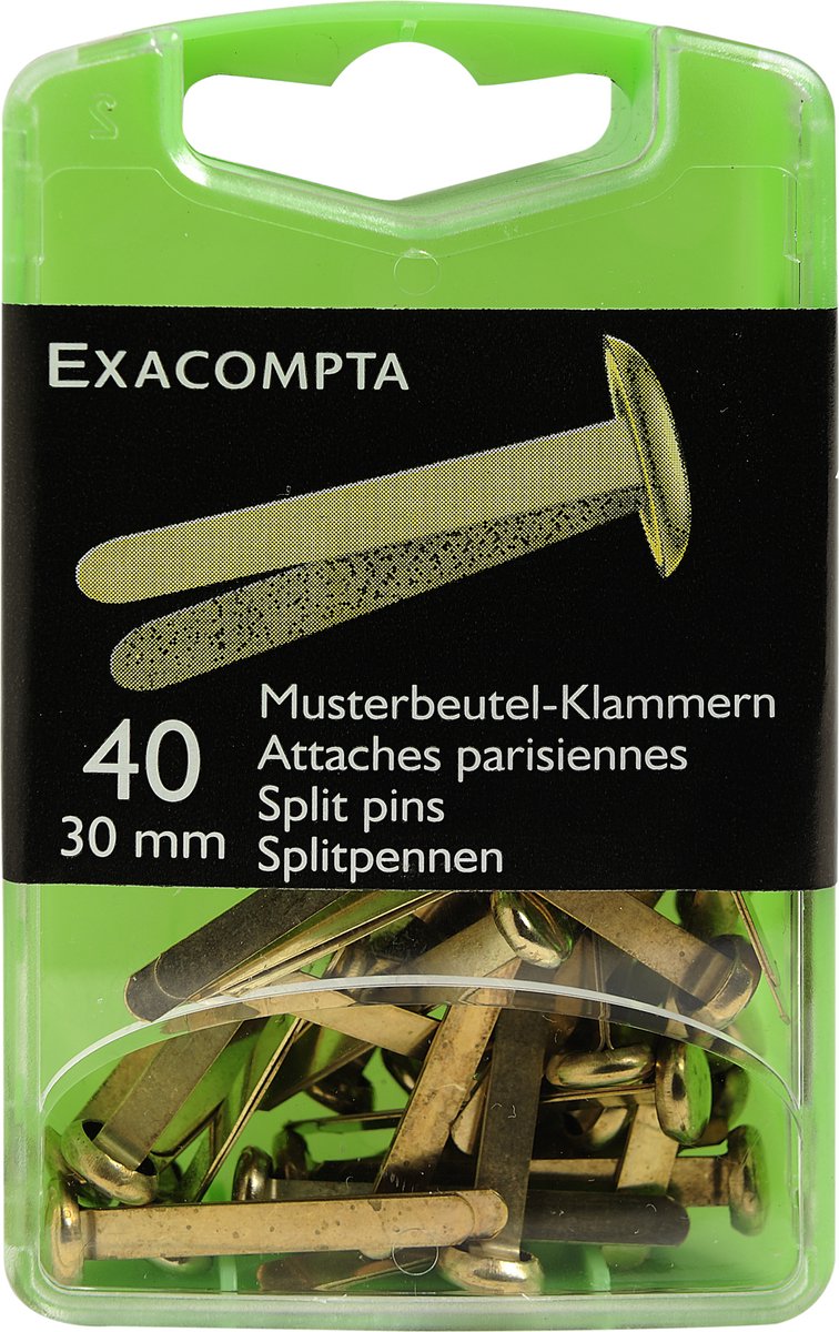 Exacompta 5x Doos met 40 splitpennen 30mm - Goud - 14748E