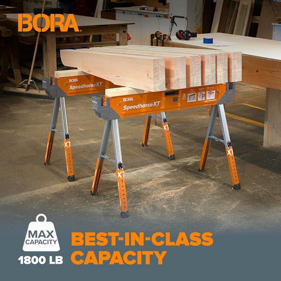 Verstelbare Zaagbok met Metaal Top - 30-36 Inch Hoogte, 2 Stuks Heavy Duty Constructie van Excel — afbeelding 4