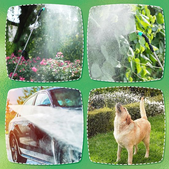 Accu Drukspuit 8 Liter - Druksproeier - Rugsproeier Tuin - Comfortabel Draagcomfort - Telescopische Lans - Regelbare Sproeikop - Drukspuit met lans - 2000 Mah - Groen — afbeelding 2