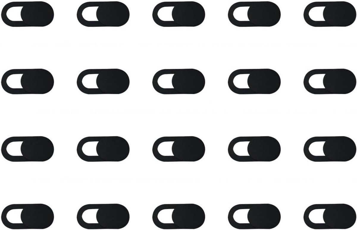 20 Stuks Webcam Cover Slider voor Laptop, Tablet en Smartphone - Privacybescherming in Zwart