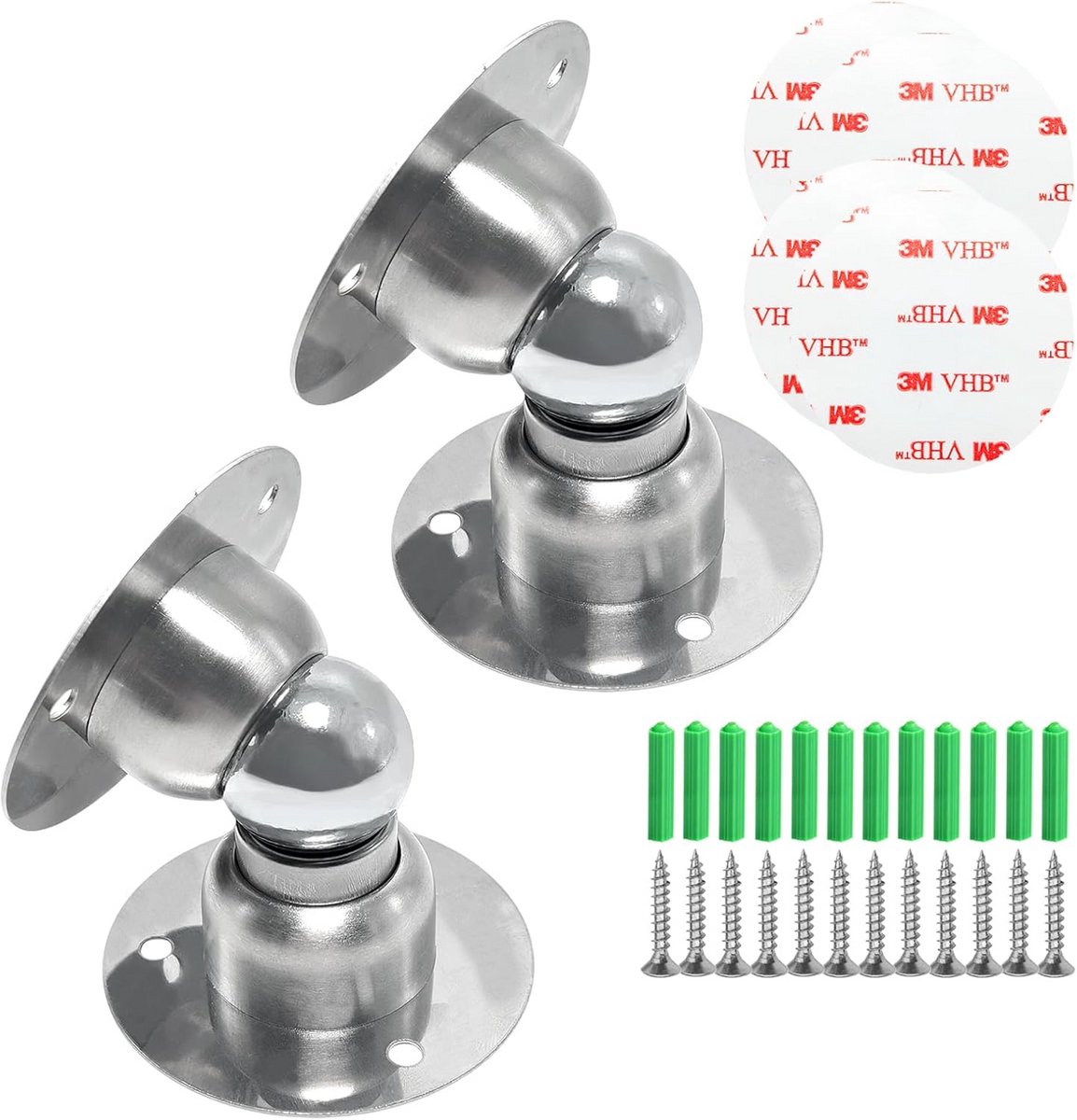 Magnetische deurstopper - Heavy Duty RVS mini soft-catch met wandmontage voor bescherming en gebruiksgemak
