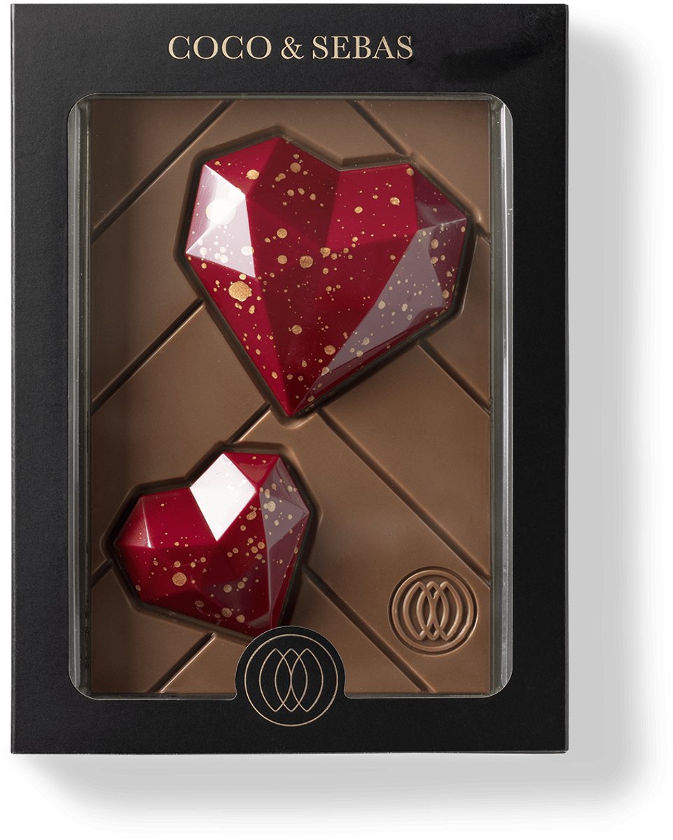 Coco & Sebas Plak Melkchocolade Rode Harten