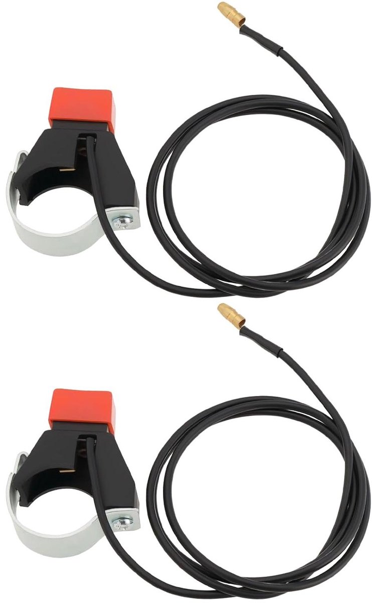Allecto- Kill Schakelaar - Motorfiets - 22 mm Stuur - Kabel - Mini Moto - Quad - Dirt Bikes - Racefiets - Geschikt voor - 47CC/49CC - Kabel - Zwart - 2 Stuks.