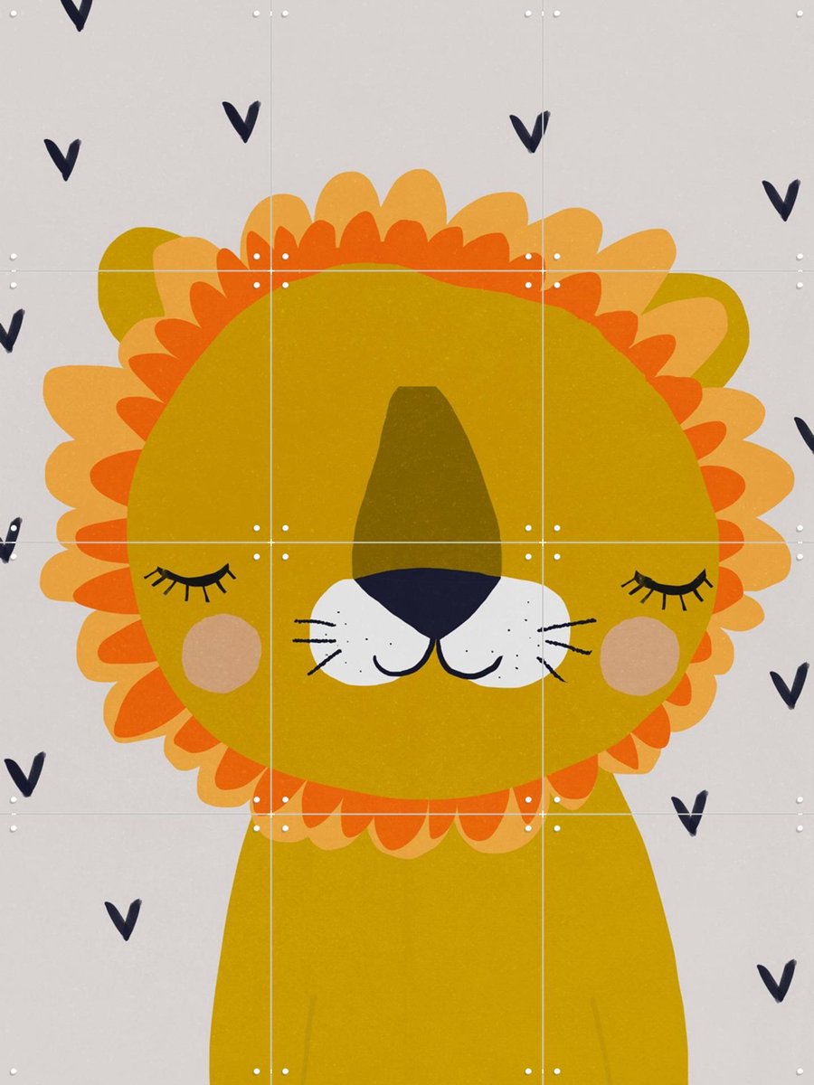 IXXI Little Lion, Treechild & Various - 60 x 80 cm - Gratis ophangtool - Grote wanddecoratie en posters Babykamer, Kinderkamer, Kinderen, Baby