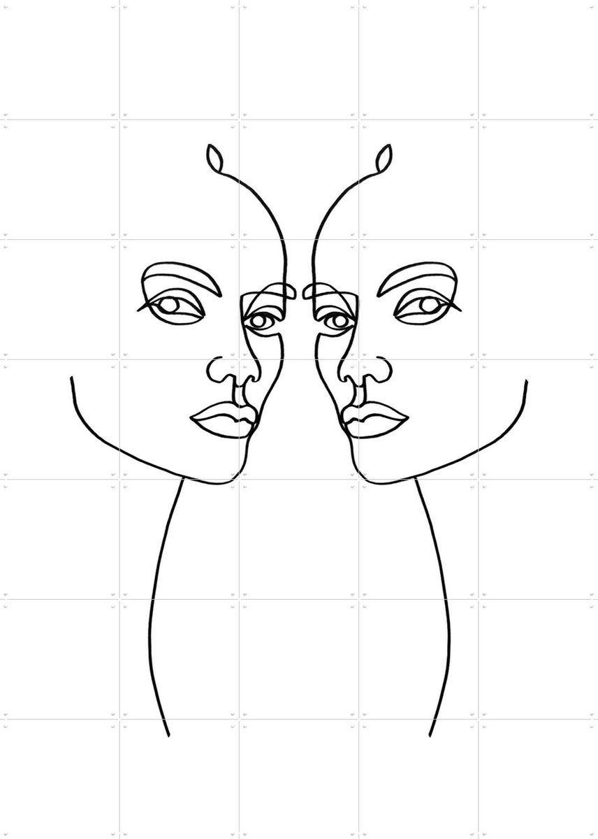 IXXI Unconvinced, Julia Hariri - 100 x 140 cm - Gratis ophangtool - Grote wanddecoratie en posters - Abstract, Minimalisme, Line art, Grafisch