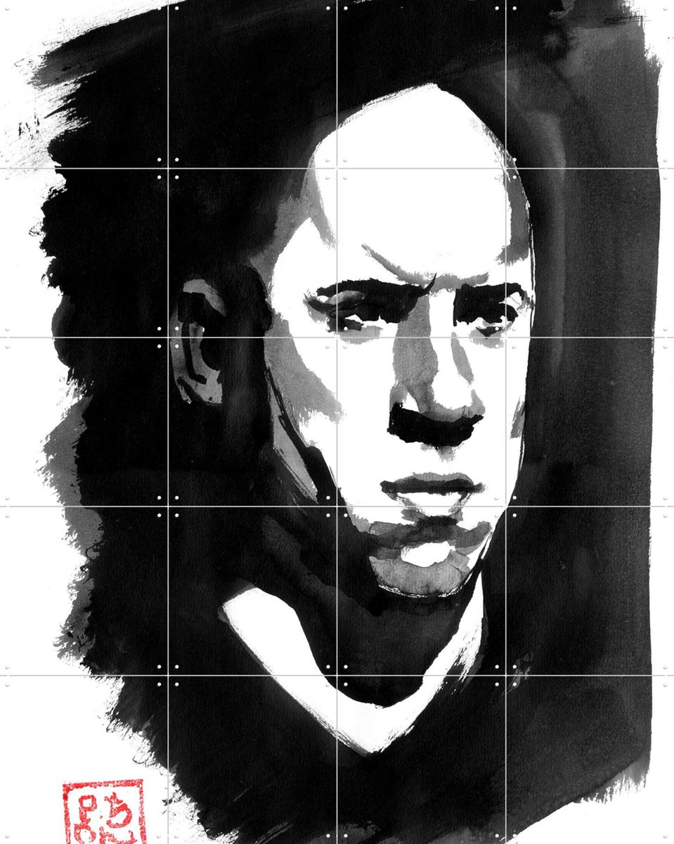 IXXI Vin Diesel I, Péchane - 80 x 100 cm - Gratis ophangtool - Grote wanddecoratie en posters - Pop art, Illustraties, Mancave